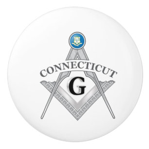 Freemasonsonry lodge of the state of Connecticut Ceramic Knob
