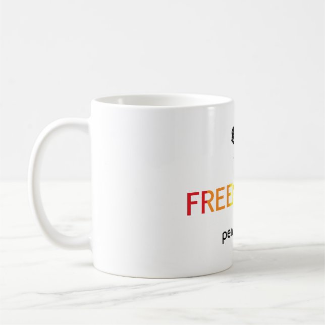 freenbecky logo rainbow colours coffee mug (Left)