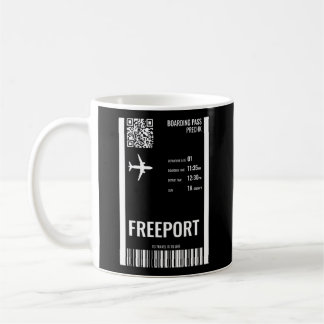 Freeport Bahamas Boarding Pass Airline Ticket Trav Coffee Mug