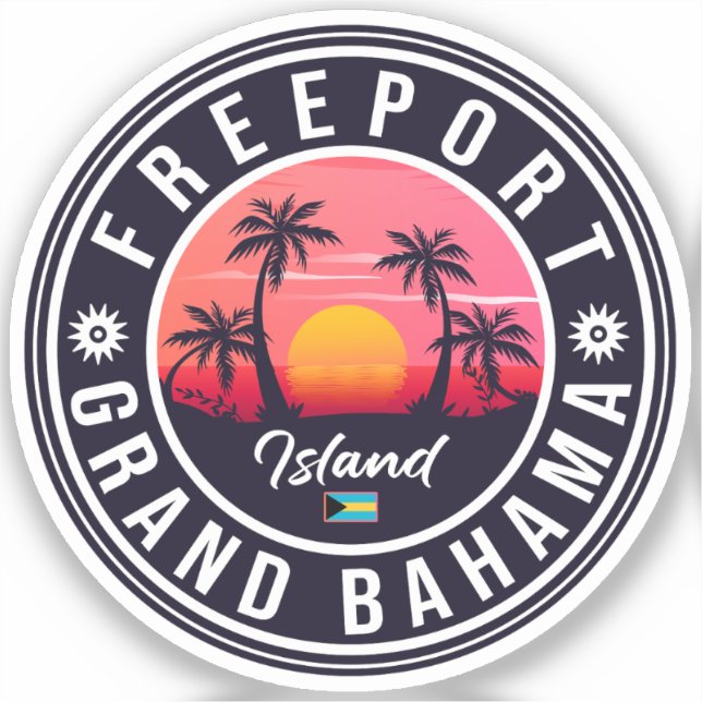 Freeport Bahamas Retro Sunset Souvenirs 60s (Front)