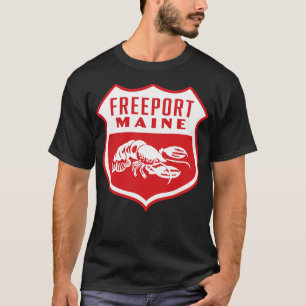 Freeport Maine Retro Shield White T-Shirt