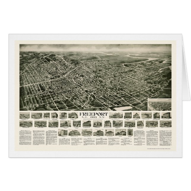 Freeport, NY Panoramic Map - 1925 (Front Horizontal)