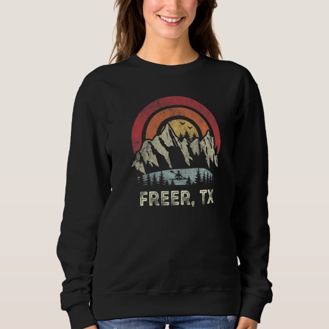 Freer Texas Mountain Sunset Sunrise Kayaking   Sweatshirt (Front)