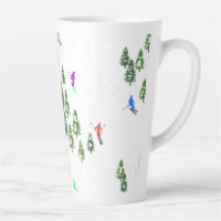 Freeride Alpine Skiers Skiing Illustration Party  