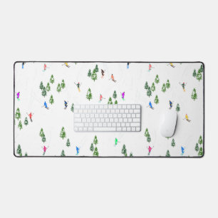Freeride Alpine Skiers Skiing illustration Ski Desk Mat