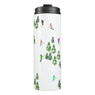Freeride Alpine Skiers Skiing illustration Ski  Thermal Tumbler
