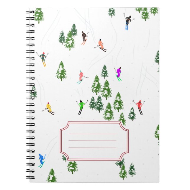 Freeride Alpine Skiers Skiing Name Sticker  Notebook (Front)