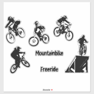 Freeride Mountain Bike Silhouette of Mountainbiker