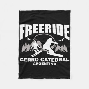 Freeride Skiing Cerro Catedral Argentina  Fleece Blanket