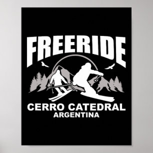 Freeride Skiing Cerro Catedral Argentina Poster