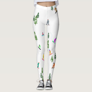 Freeride Snowboard Snowboarder Snowboarding White  Leggings