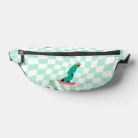 Freeride Snowboarder Cartoon Chequered