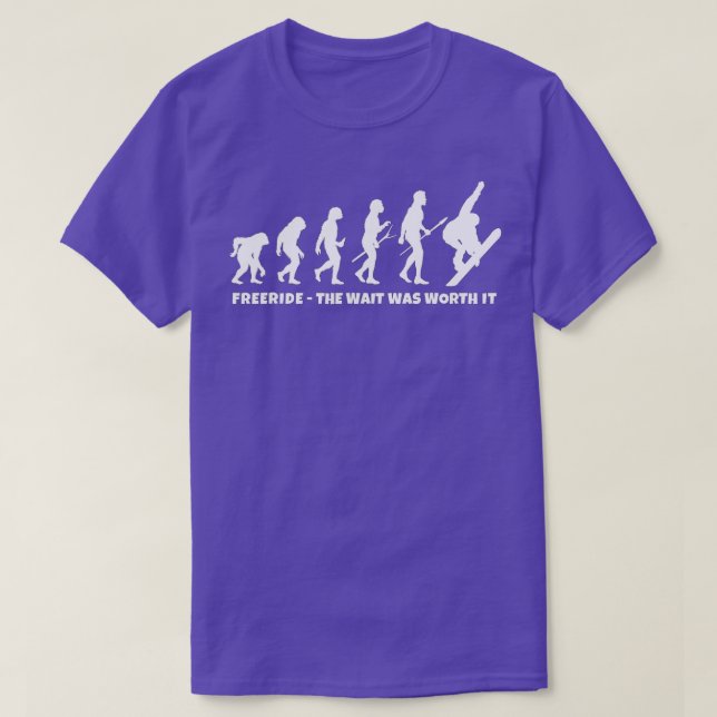 Freeride Snowboarder Evolution of Freeride Snowboa T-Shirt (Design Front)