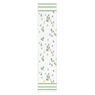 Freeride Snowboarder Snowboarding Illustration   Short Table Runner
