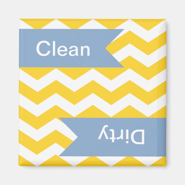 Freesia Chevron Clean - Dirty Dishwasher Magnets (Front)