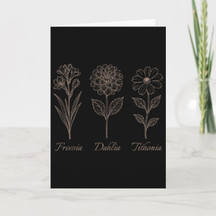 Freesia Dahlia Tithonia Floral Flowers Nature Resi Card