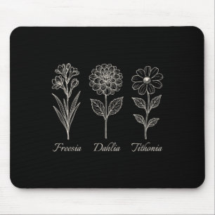 Freesia Dahlia Tithonia Floral Flowers Nature Resi Mouse Pad