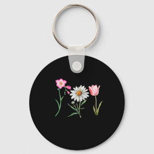 Freesia Daisy Tulip Subtle Flower Stem Nature Resi Key Ring
