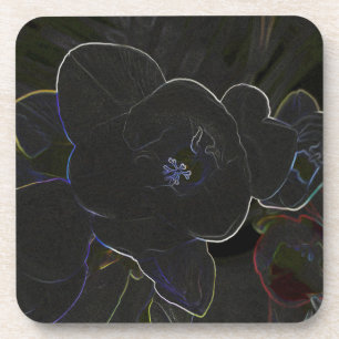 freesia flowers outlined coaster