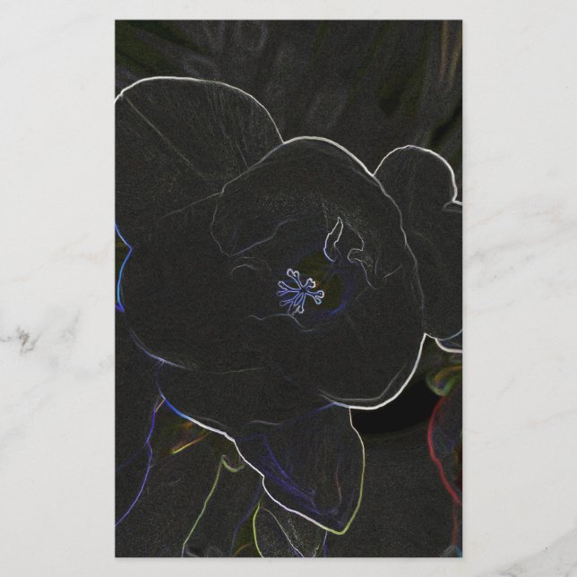 freesia flowers outlined stationery (Front)