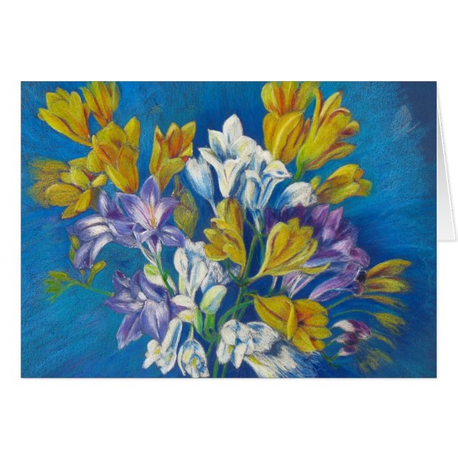 Freesia Posy Art Card (Front Horizontal)