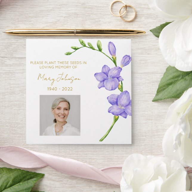 Freesia Seed Packet Memorial Funeral Envelope (Wedding)