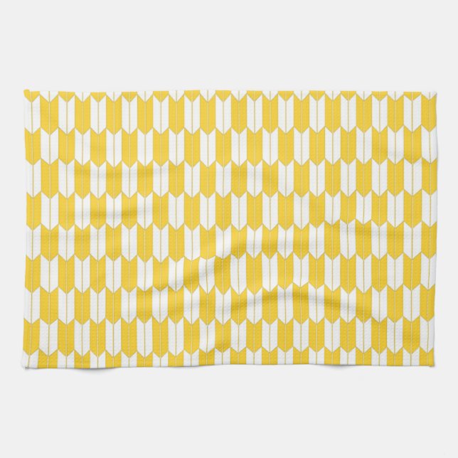 Freesia & White Japanese Yagasuri Kitchen Towel (Horizontal)