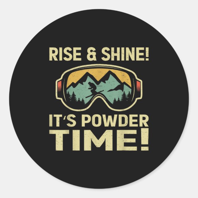 Freeskiing ski goggles freestyle-skiing classic round sticker (Front)