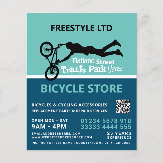 Freestyle Bike Motocross, Cycling Store Advert Flyer (Front)