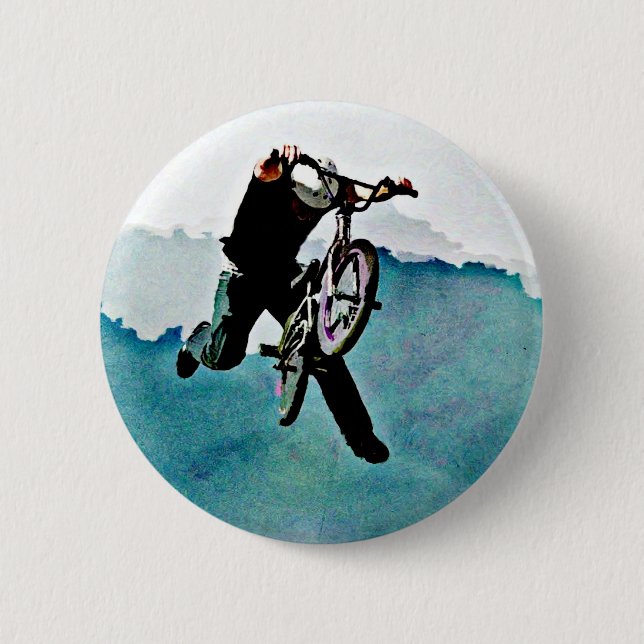 Freestyle BMX Bicycle Stunt 6 Cm Round Badge (Front)