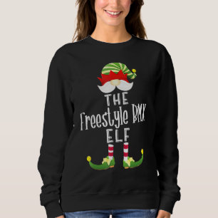 Freestyle Bmx Elf Group Christmas Pajama Party Sweatshirt