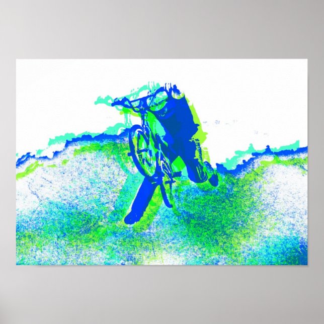 Freestyle BMX Rider in Cool Pop Art Style Poster (Front)