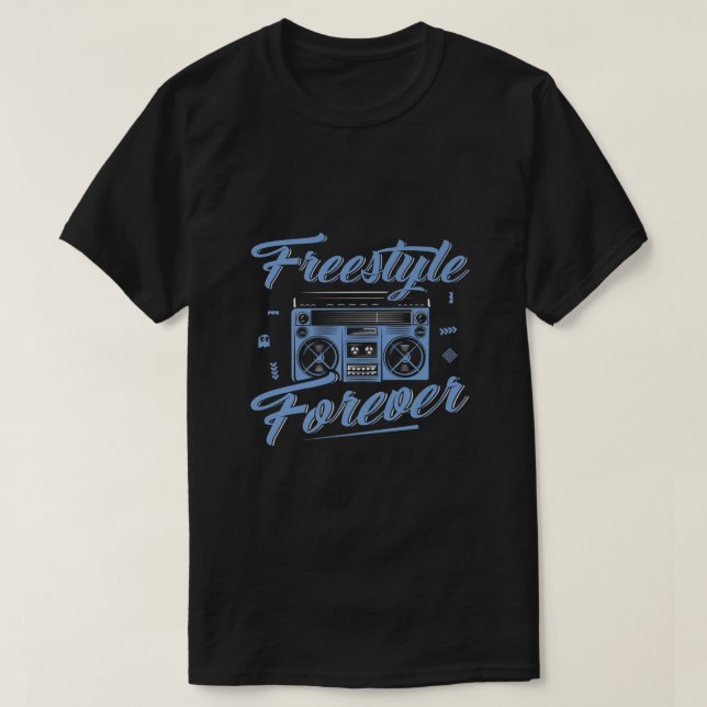 Freestyle Forever Music Boom Box Radio Love Music  T-Shirt (Design Front)