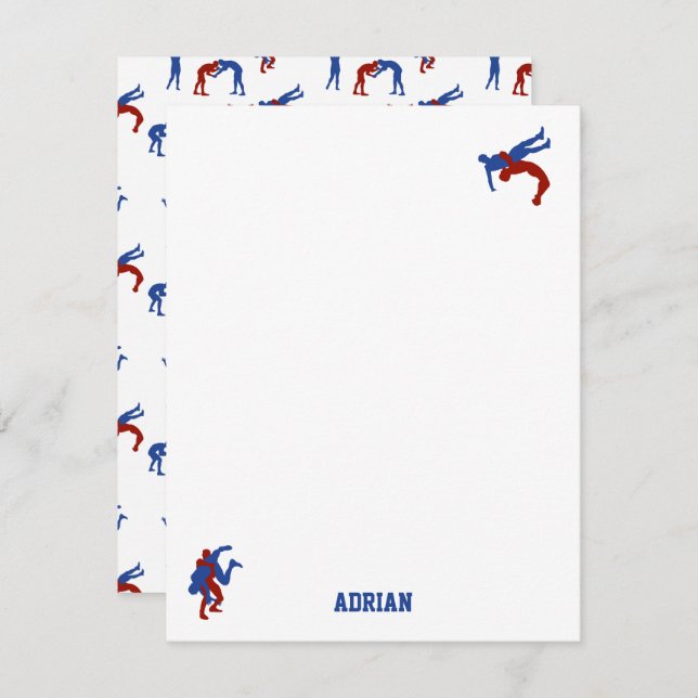 Freestyle Greco Roman Wrestling Custom Name Card (Front/Back)