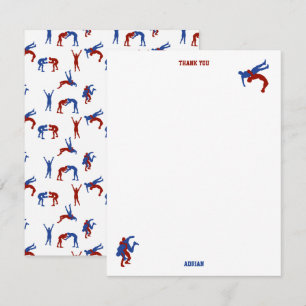Freestyle Greco Roman Wrestling Custom Name Thank You Card