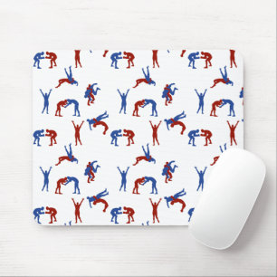 Freestyle Greco Roman Wrestling Pattern Mouse Pad