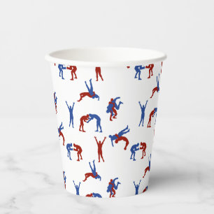 Freestyle Greco Roman Wrestling Pattern Paper Cups