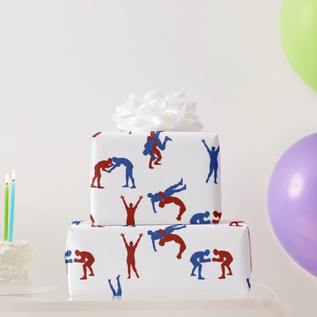Freestyle Greco Roman Wrestling Pattern Wrapping Paper (Party Gifts)