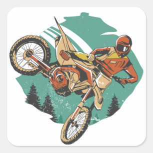 Freestyle Motorcycle Stunts FMX Square Sticker
