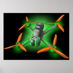 Freestyle racing fpv drone LED racing drones Poster