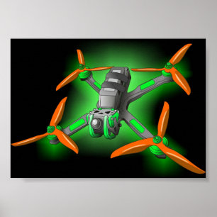 Freestyle racing fpv drone LED racing drones Poster