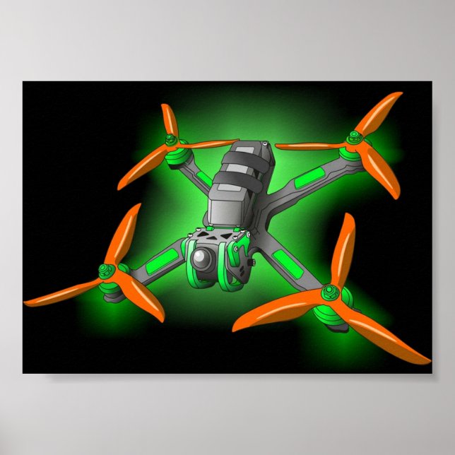 Freestyle racing fpv drone LED racing drones Poster (Front)