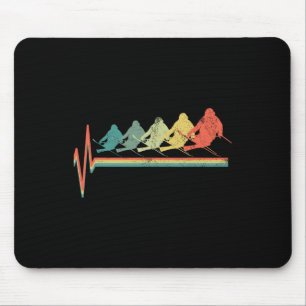 Freestyle Ski Skiing Skier Heartbeat Retro Funny G Mouse Pad