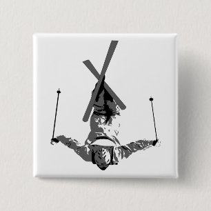 Freestyle Skiing 15 Cm Square Badge