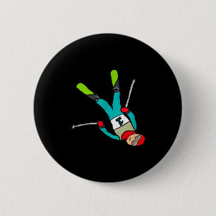 Freestyle skiing  6 cm round badge