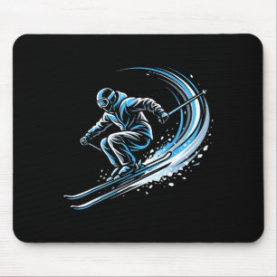 Freestyle skiing skier action winter sports art  mouse pad
