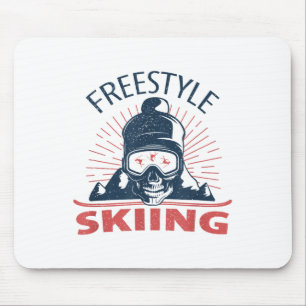 Freestyle Skiing Skii Googles Skull Art _1  Mouse Pad