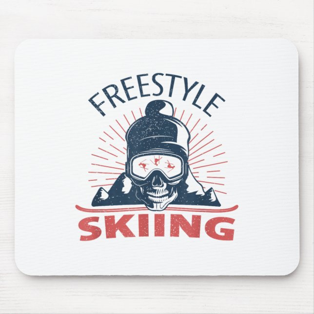Freestyle Skiing Skii Googles Skull Art _1  Mouse Pad (Front)