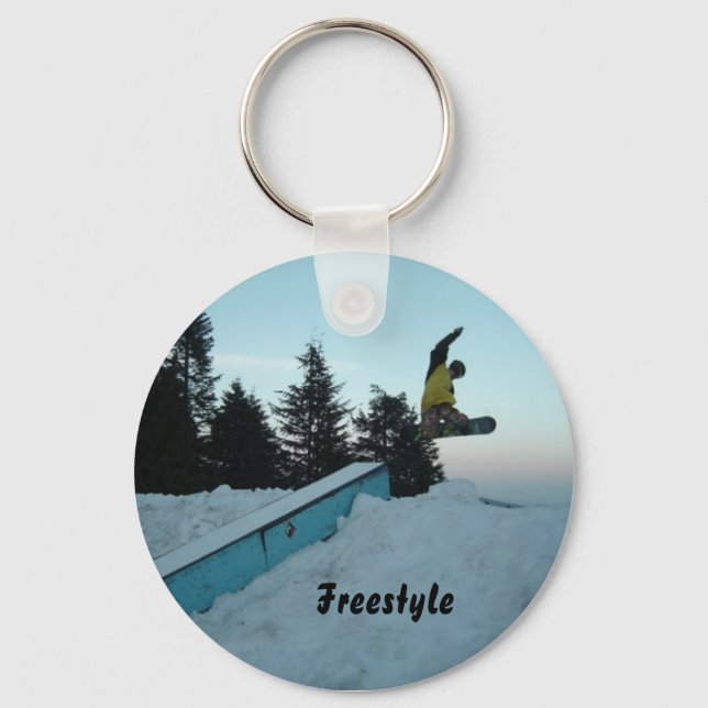 Freestyle Snow Boarder Key Ring (Front)