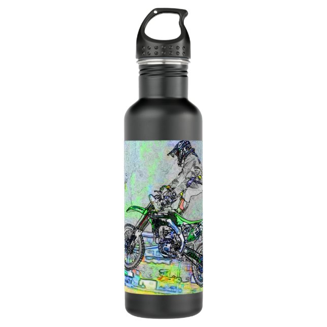 Freestyle Stuntman - Motocross Rider 710 Ml Water Bottle (Front)